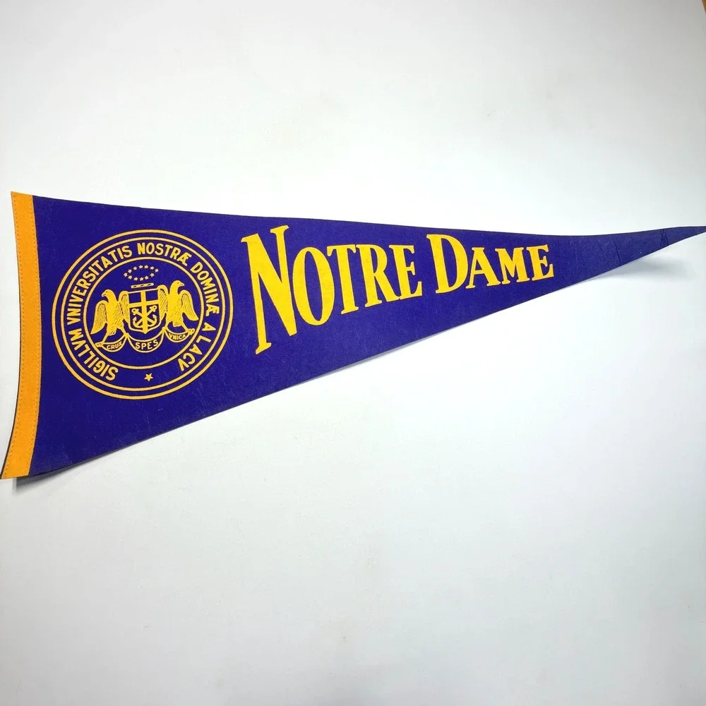 Notre Dame Pennant Felt Banner Blue Gold Fighting Irish‎ College Decor